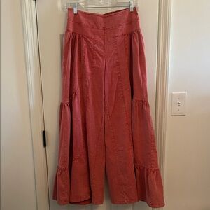 SHEIN muted red wide leg pants